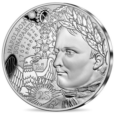 拿破崙一世 逝世200週年 法國紀念幣 銀幣 官方 硬幣 滑鐵盧戰役 軍事家 歐洲 歷史 名人 法國皇帝 法典 大革命
