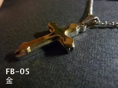 『十字架』FB-5 十字架不鏽鋼項鍊 金/鏡面黑 兩色 時尚/飾品/鋼飾/配件