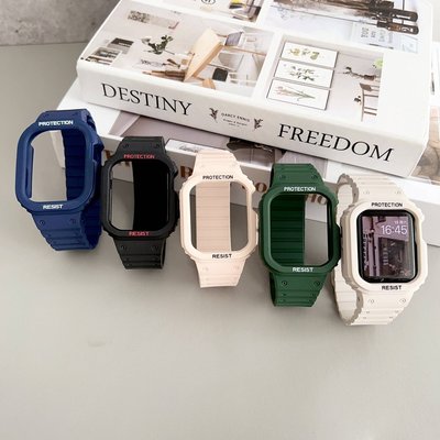 磁吸鎧甲表框錶帶 適用於 Apple Watch S8/Ultra/7/6/se2/4 蘋果智能手錶配件
