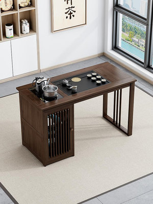 新中式茶桌椅組合茶台辦公室茶幾陽台家用茶具套裝一體禪意泡茶台--三姨小屋