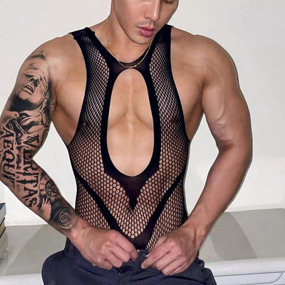 男士情趣內衣性感透視gay男男同志情趣服睡袍蕾絲誘惑漁網套裝