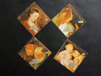 【亂世奇蹟】1989年庫克群島名畫郵票4全_6244