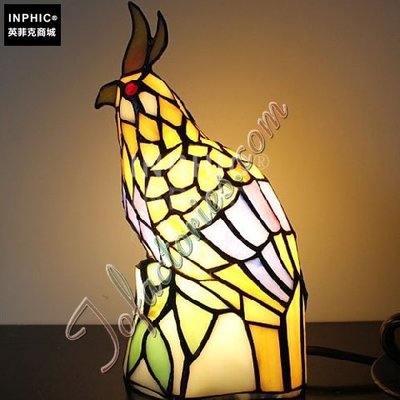 INPHIC-鸚鵡的守候手工燈罩玻璃燈具裝飾品兒童喜歡床頭櫃小夜燈造型燈造型夜燈_S2626C