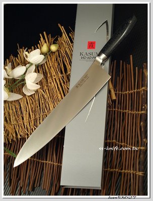 雙雄名家刀品 《霞 Kasumi 》 超硬質合金鋼主廚刀 270MM 型號:kas58027