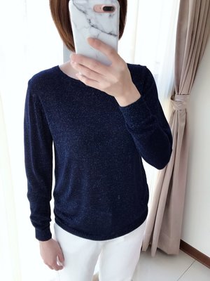 正韓 新品 359 藍蔥針織衫 銀色/藍色 (藍色賣場) KC韓國時尚 現貨+預購 實拍 OL 簡約時尚 質感