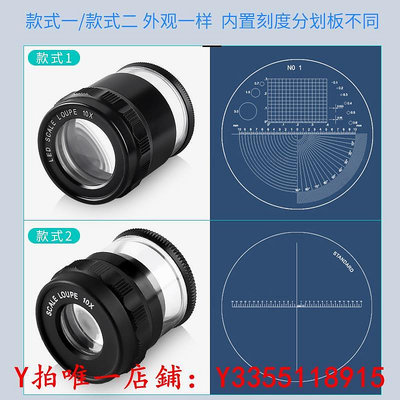 放大鏡太陽火USB充電高清玻璃鏡10倍變焦圓筒錢幣鑒定放大鏡led燈測量刻度尺紡織面料檢查網點印刷高倍電子元件維修顯微鏡