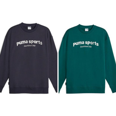 【豬豬老闆】PUMA 流行系列P.Team 休閒 圓領衫 大學T 歐規 男款 深藍62520716 綠62520743