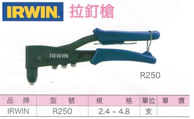 IRWIN 拉釘槍 R250