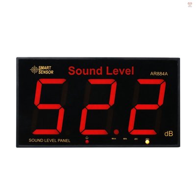 希瑪(SMART SENSOR) AR884A 壁掛式噪音計 懸掛聲音分貝儀大螢幕數字 30~130db測量範圍-YAN221220