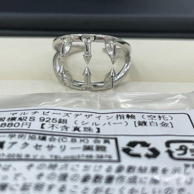 眾誠優品 珍珠飾品日本精工925純銀惡魔戒指配件戒指珍珠空托配件含日標可配4-5mm5．6 ZZ2413