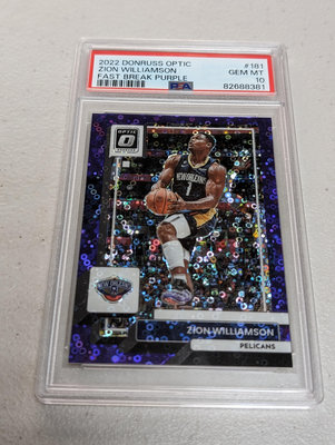 2022 Donruss Optic Fast Break Purple #181 Zion Williamson PSA10 限量99張