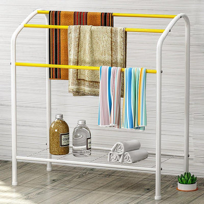 多功能毛巾架落地式浴缸浴巾架可移動衛浴收納架桿