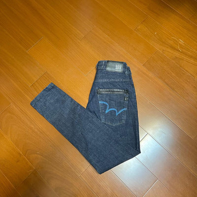 (Size 27W) Edwin 黑皮標 彈性修身牛仔褲 （3031-5）