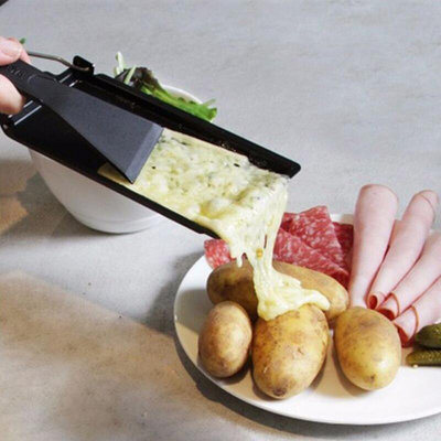 Be 便攜式奶酪 Raclette Pan 烤箱烤盤旋轉烤盤爐具套裝帶鏟子不粘家用廚房酒吧