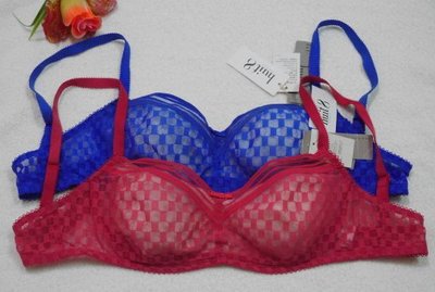 莎露《Salute~huit 8》【HB1053】進口蕾絲繡花內衣~80D~藍色,紅色~法國品牌~薄紗