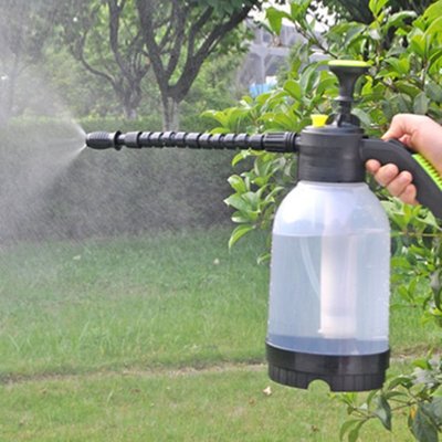 長嘴萬向噴壺2L透明加厚塑料手動高壓噴霧器氣壓式園藝灑水噴水壺，特價