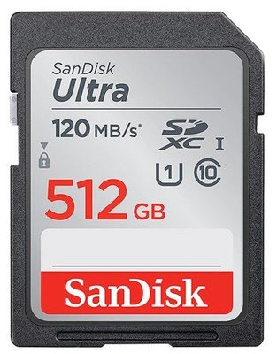 SanDisk Ultra SDXC-512G UHS-I 記憶卡 120MB/s SD 512GB 台灣代理商公司貨