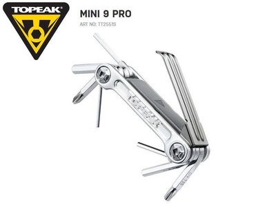 全新 Topeak Mini 9 Pro 迷你六角工具組 9功能 銀色601510012