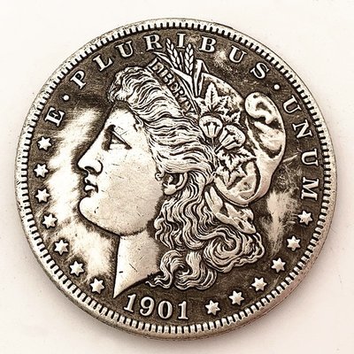 特價！1901美國銀幣摩根銀元紀念幣 外幣鷹洋龍洋銀幣古錢幣銅質銀幣