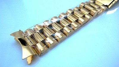 艾曼達精品~20mm金色實心不鏽鋼蠔式oyster王者之風總統帶不鏽鋼單折扣替代同規格rolex錶帶