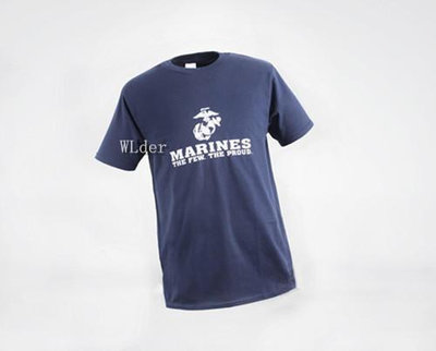 海軍 陸戰隊 T恤 藍 棉T美軍襯衫POLO衫高爾夫運動登山旅遊迷彩服戰鬥服男排-來可家居