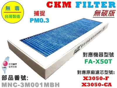 【CKM】適用 3M 淨呼吸 淨巧型 FA-X50T 超越 原廠 強效 PM2.5濾除 濾芯 濾網 空氣清淨機濾網 濾心