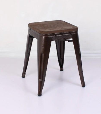【藝坊現代傢俱】NH  傑克板凳 古銅色美式復古椅 工業風椅凳 金屬餐椅可疊餐椅 咖啡色鐵椅凳