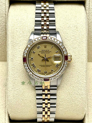 重序名錶 ROLEX 勞力士 69173 DATEJUST 蠔式日誌型 半金 後加鑽圈 自動上鍊女錶