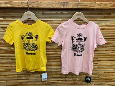 [RS代購 Roots專櫃全新正品優惠] Roots小童-動物派對系列 毛帽貓咪純棉短袖T恤 滿額贈送袋子