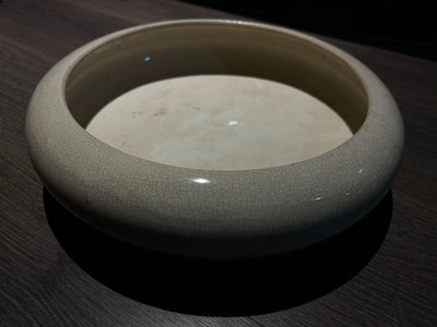 (可議價)-二手 陶瓷水仙盆，釉色開片漂亮！直徑27 x高7.5厘米。 木雕 擺件 古玩【洛陽虎】798