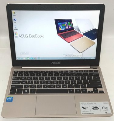 ASUS EeeBook12吋 金色筆記型電腦 型號: X205TA超輕薄 不到1公斤500GB的雲端硬碟12小時的超長蓄電力Windows 8