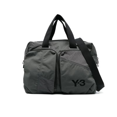 [全新真品代購-S/S23 SALE!] Y-3 灰色 LOGO 旅行包 / 手提包 / 肩背包 (Y3)