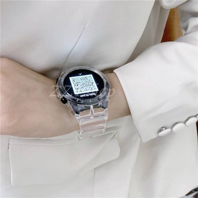 冰川一件式矽膠錶帶 華為Huawei Watch GT2 42mm 46mm 錶帶 透明錶帶 替換腕帶