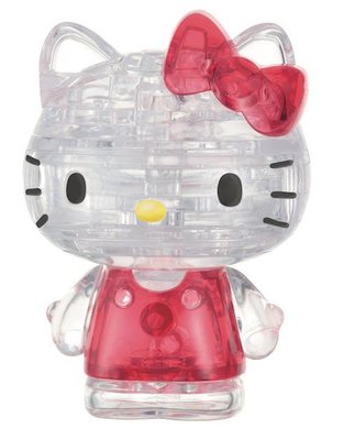 7628 36片3D立體塑膠透明水晶日本進口拼圖 迪士尼 三麗鷗 凱蒂貓 Hello Kitty