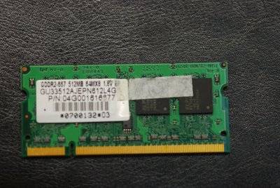 DDR2 667 512MB 200 pin 1.8V 記 憶 體 NB 雙面 筆 電 b