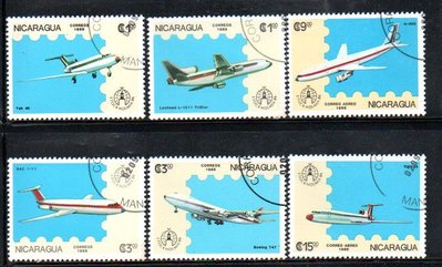 【流動郵幣世界】尼加拉瓜1986年瑞典國際郵票展覽會(飛機)銷印票