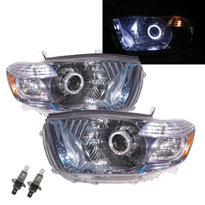 卡嗶車燈 適用於 TOYOTA 豐田 Highlander XU40 MK2 08-10 光導LED光圈 鹵素魚眼 大燈