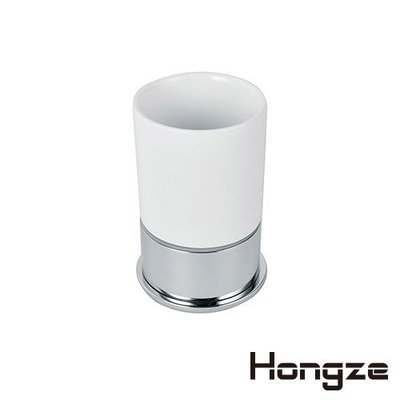 Hongze Subsidiary  P012 桌上型陶瓷單杯漱口杯 衛浴室架/ 單杯漱口杯/漱口杯