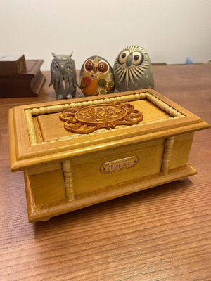 Vintage 日本中古首飾音樂盒 實木古董音樂盒