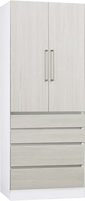 【生活家傢俱】HJS-450-8：艾美爾2.8尺四抽衣櫃-鐵杉白【台中家具】系統衣櫃 開門式衣櫥 低甲醛系統家具 台灣製