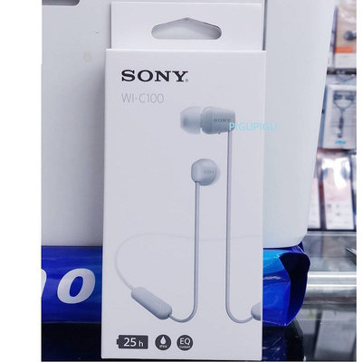 平廣 送袋現貨台公司貨 SONY WI-C100 白色 藍芽耳機 APP IPX4 另售MDR-ZX110