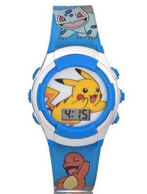 預購 美國帶回 全球夯 Pokemon 精靈寶可夢 LED燈 球神奇寶貝 藍色 皮卡丘 兒童電子錶 學習手錶 生日禮