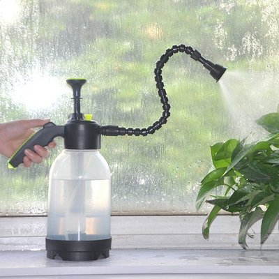 特賣-長嘴萬向噴壺2L透明加厚塑料手動高壓噴霧器氣壓式園藝灑水噴水壺