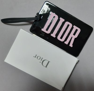 Dior 迪奧 隨身鏡 行李 吊飾  鑰匙圈 限量 新款 黑底+粉紅LOGO