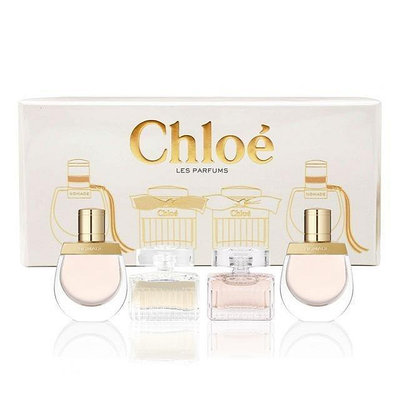 美樂 Chloe 經典女小香水專櫃禮盒四入組-芳心之旅x2+同名x1+白玫瑰x1(5ml*4)