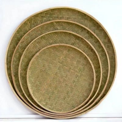 圓形米篩老式竹編制品圓簸箕家用竹篩子無孔晾曬裝飾，特價