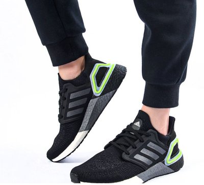 Adidas Ultra Boost 20 黑綠色 透氣百搭 休閒運動鞋 緩震慢跑鞋 FY3452 男女鞋