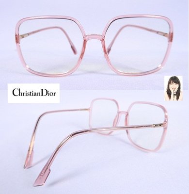 陳怡蓉☆Christian Dior淺粉透明膠框時尚平光眼鏡