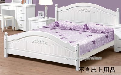 【N D Furniture】台南在地家具-法式感鄉村風白色5尺雙人床台/床架WB