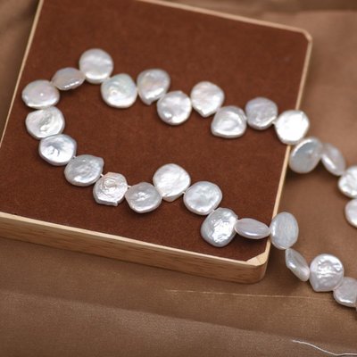 珍珠飾品配件巴洛克散珠二八孔紐扣花瓣串珠diy項鏈天然淡水珍珠